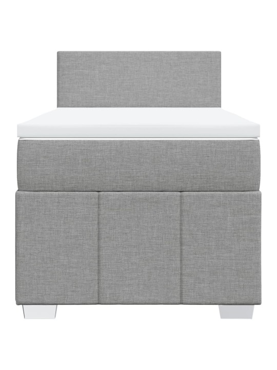Box spring postel s matrací světle šedá 80 x 200 cm textil