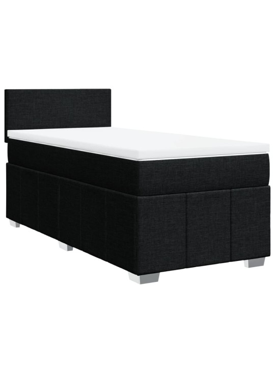 Box spring postel s matrací černá 80 x 200 cm textil