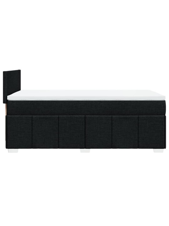 Box spring postel s matrací černá 80 x 200 cm textil