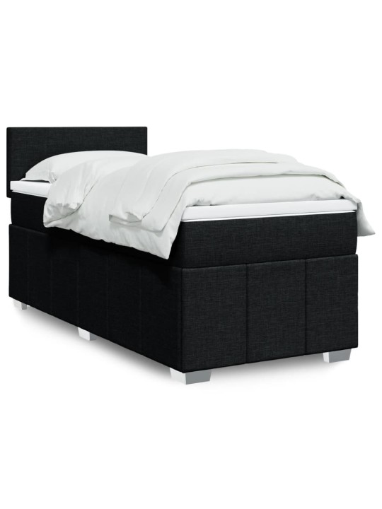 Box spring postel s matrací černá 80 x 200 cm textil