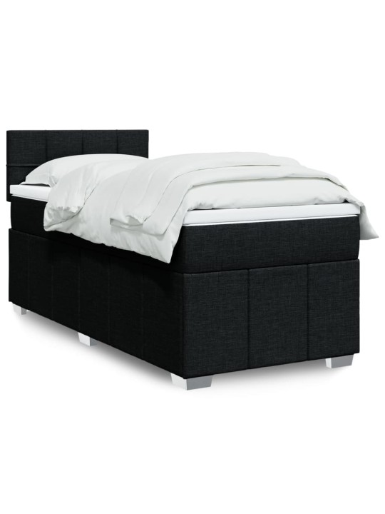 Box spring postel s matrací černá 80 x 200 cm textil