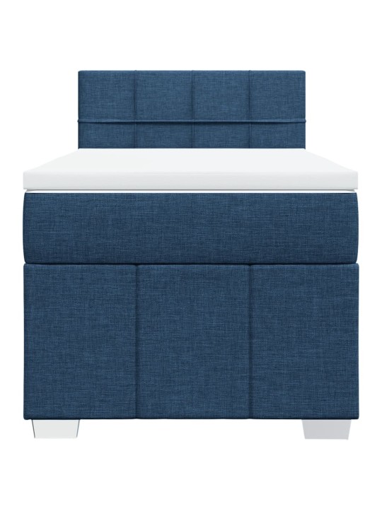 Box spring postel s matrací modrá 80x200 cm textil