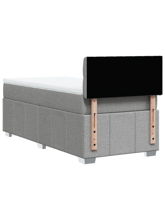 Box spring postel s matrací světle šedá 80 x 200 cm textil