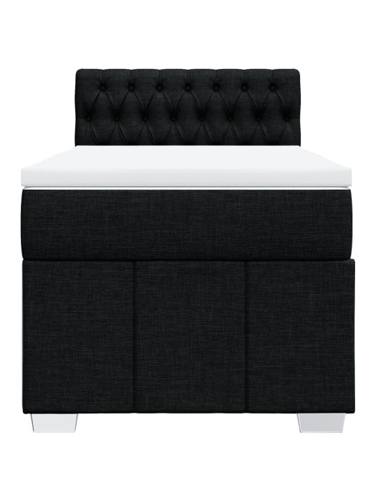 Box spring postel s matrací černá 80 x 200 cm textil