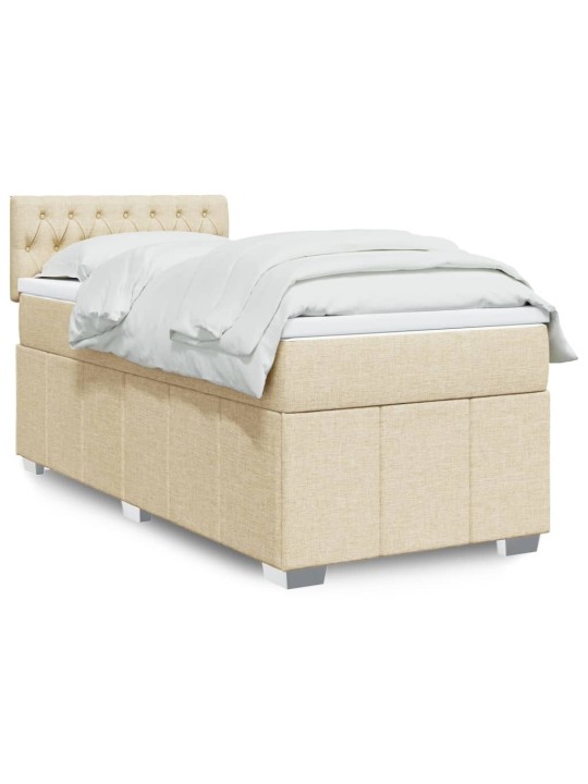 Box spring postel s matrací krémová 80 x 200 cm textil