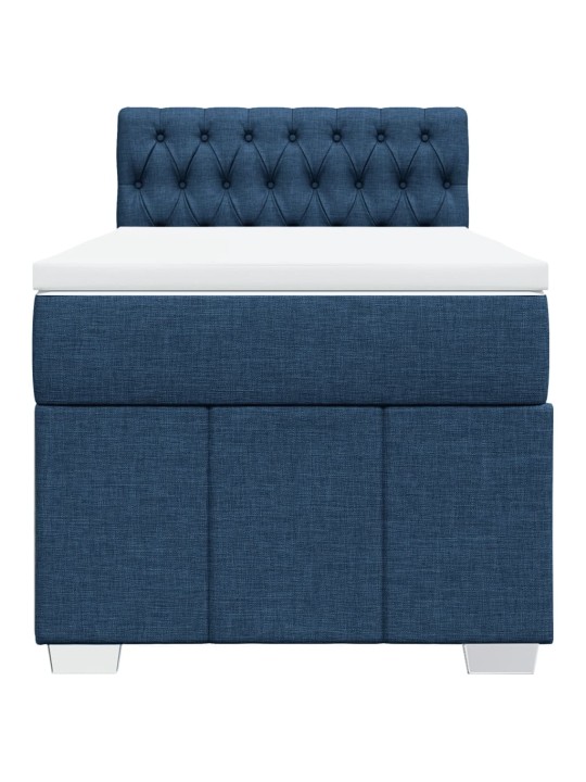 Box spring postel s matrací modrá 80x200 cm textil