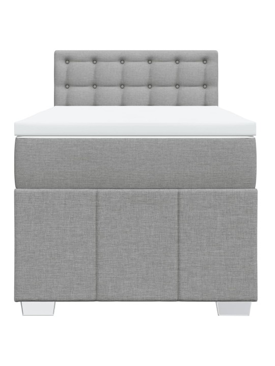 Box spring postel s matrací světle šedá 80 x 200 cm textil