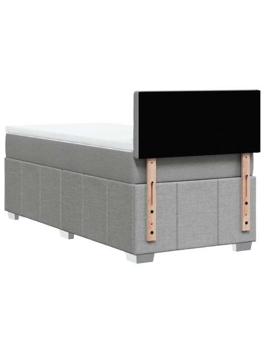 Box spring postel s matrací světle šedá 80 x 200 cm textil