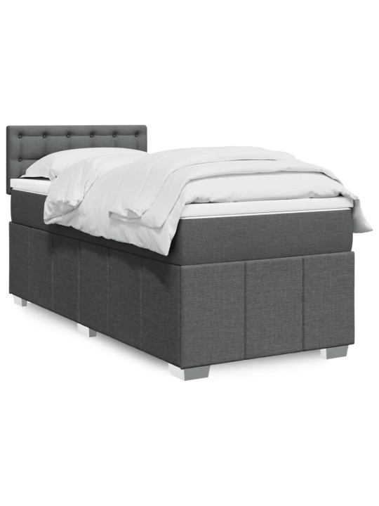 Box spring postel s matrací tmavě šedá 80 x 200 cm textil