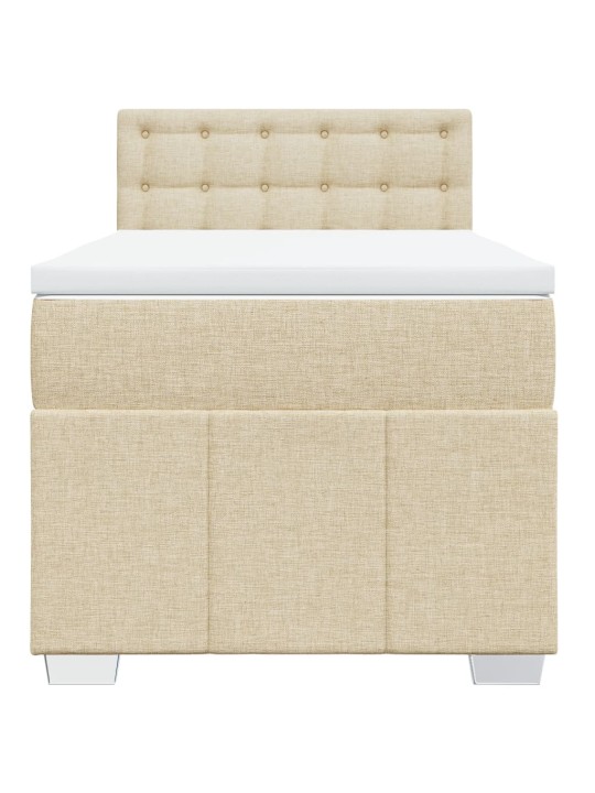 Box spring postel s matrací krémová 80 x 200 cm textil