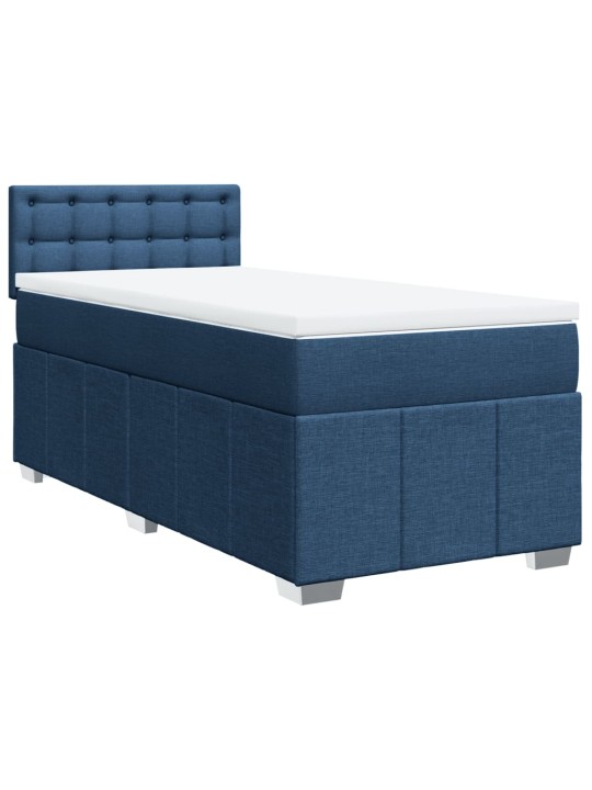 Box spring postel s matrací modrá 80x200 cm textil