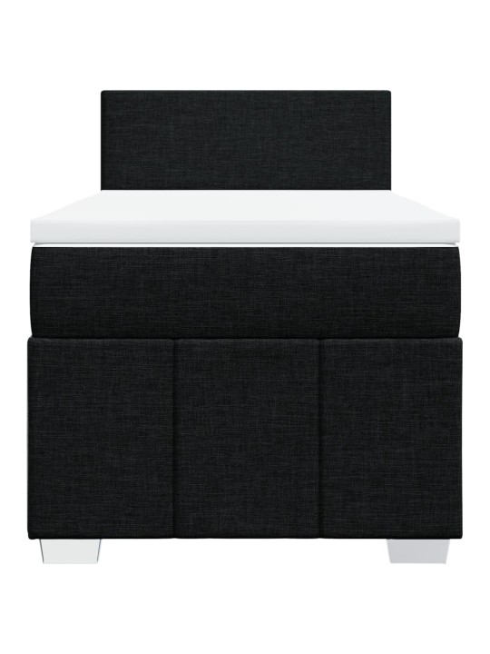 Box spring postel s matrací černá 90x190 cm textil