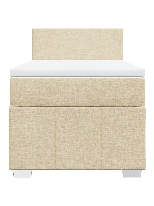 Box spring postel s matrací krémová 90x190 cm textil