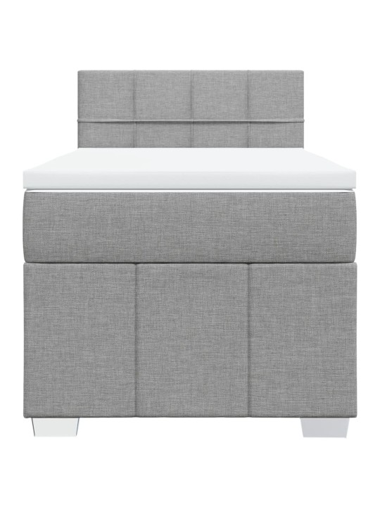Box spring postel s matrací světle šedá 90x190 cm textil