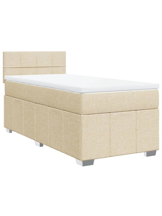 Box spring postel s matrací krémová 90x190 cm textil