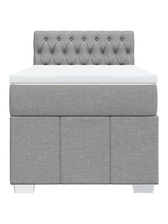 Box spring postel s matrací světle šedá 90x190 cm textil