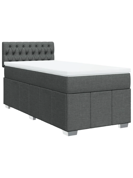 Box spring postel s matrací tmavě šedá 90x190 cm textil
