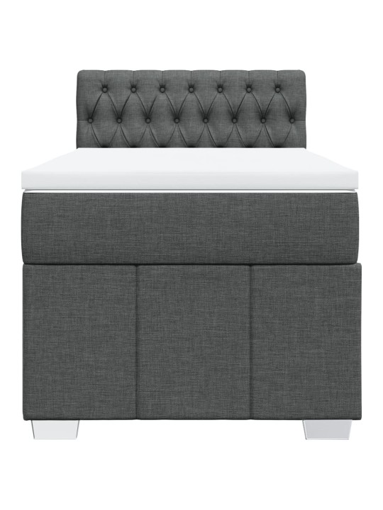 Box spring postel s matrací tmavě šedá 90x190 cm textil