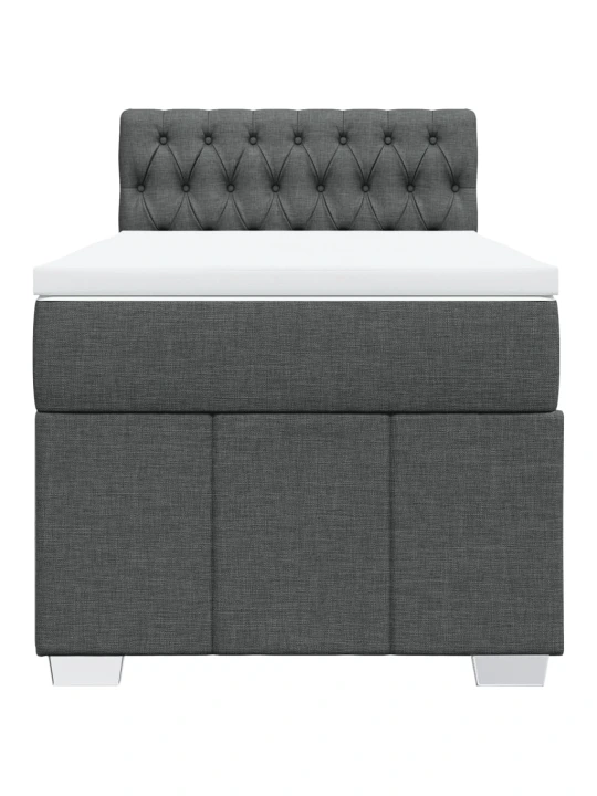 Box spring postel s matrací tmavě šedá 90x190 cm textil