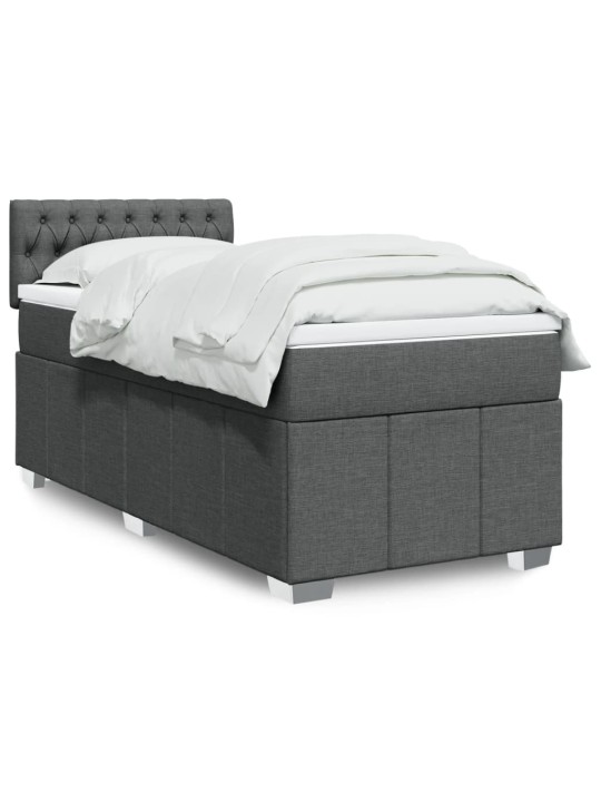 Box spring postel s matrací tmavě šedá 90x190 cm textil