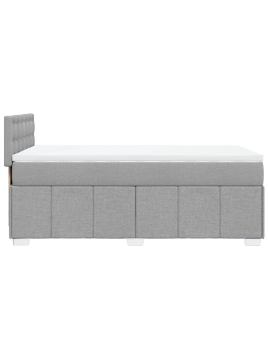 Box spring postel s matrací světle šedá 90x190 cm textil