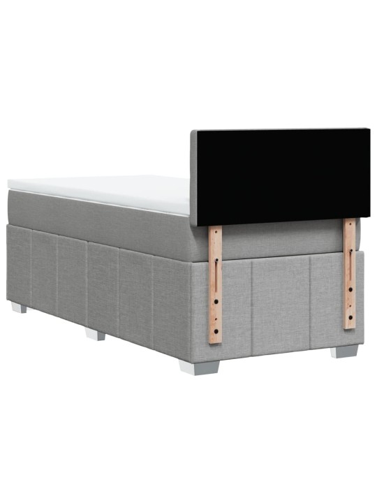 Box spring postel s matrací světle šedá 90x190 cm textil