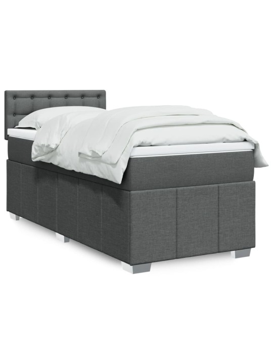 Box spring postel s matrací tmavě šedá 90x190 cm textil