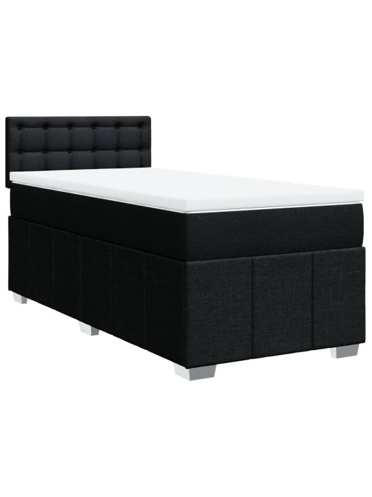 Box spring postel s matrací černá 90x190 cm textil