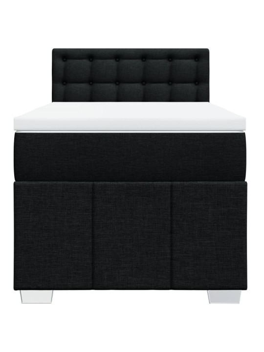 Box spring postel s matrací černá 90x190 cm textil