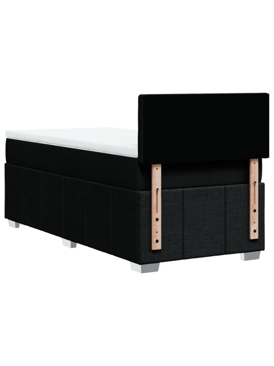 Box spring postel s matrací černá 90x190 cm textil