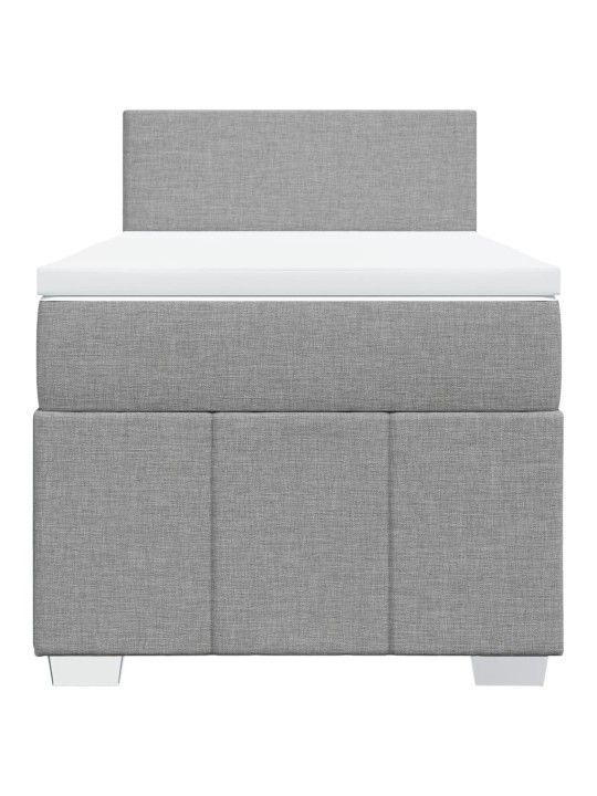 Box spring postel s matrací světle šedá 90x200 cm textil
