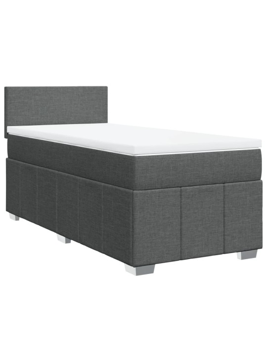 Box spring postel s matrací tmavě šedá 90x200 cm textil