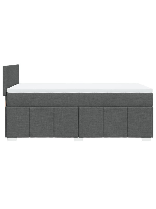 Box spring postel s matrací tmavě šedá 90x200 cm textil
