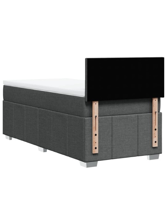Box spring postel s matrací tmavě šedá 90x200 cm textil