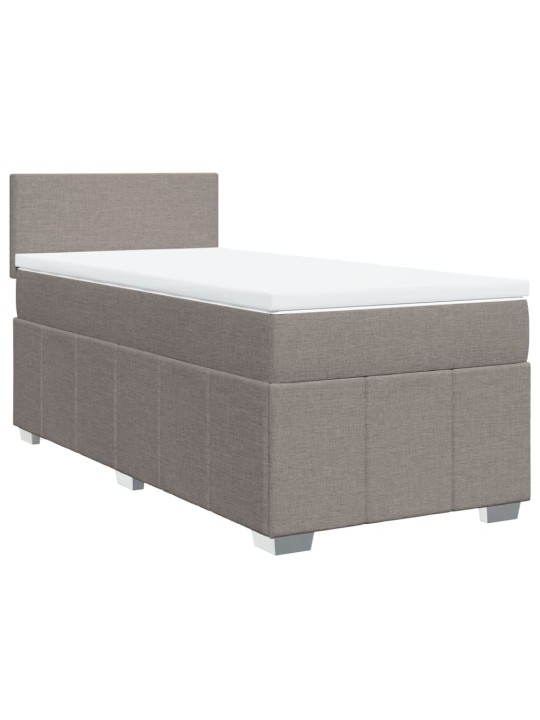 Box spring postel s matrací taupe 90x200 cm textil