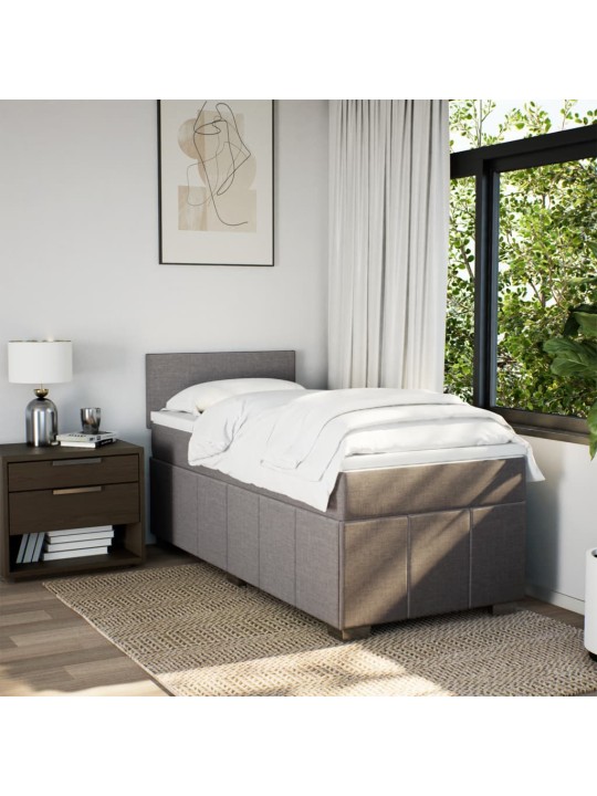 Box spring postel s matrací taupe 90x200 cm textil