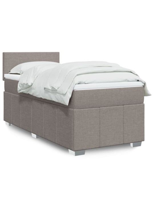 Box spring postel s matrací taupe 90x200 cm textil