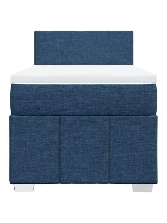 Box spring postel s matrací modrá 90x200 cm textil