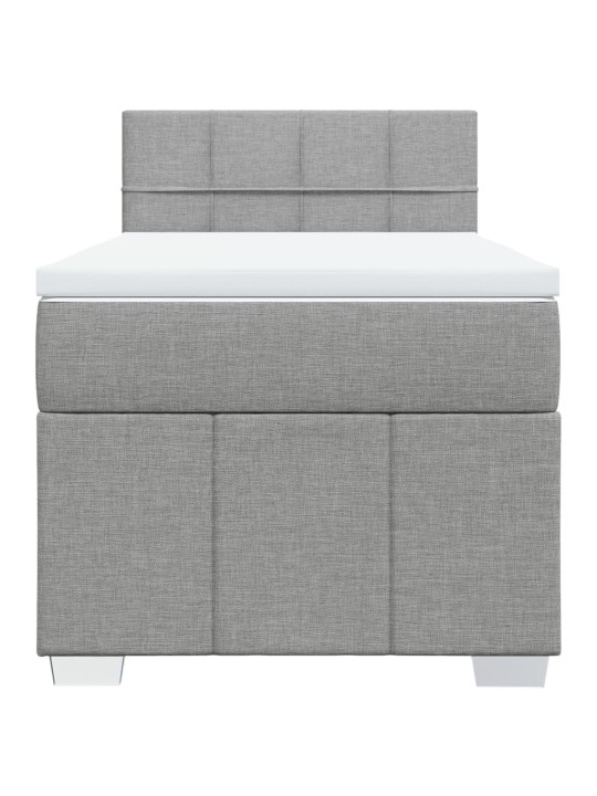 Box spring postel s matrací světle šedá 90x200 cm textil