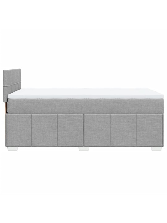 Box spring postel s matrací světle šedá 90x200 cm textil