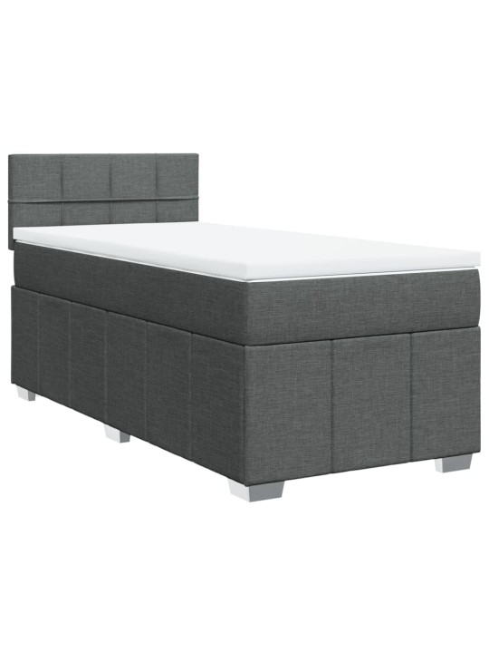 Box spring postel s matrací tmavě šedá 90x200 cm textil