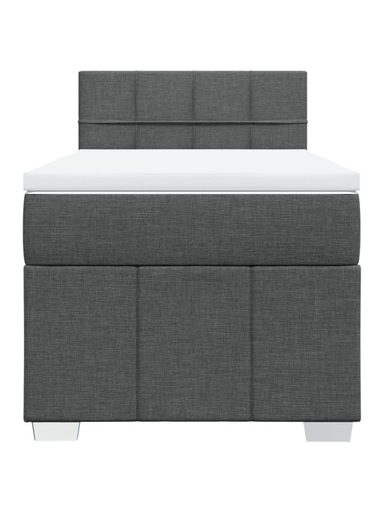 Box spring postel s matrací tmavě šedá 90x200 cm textil