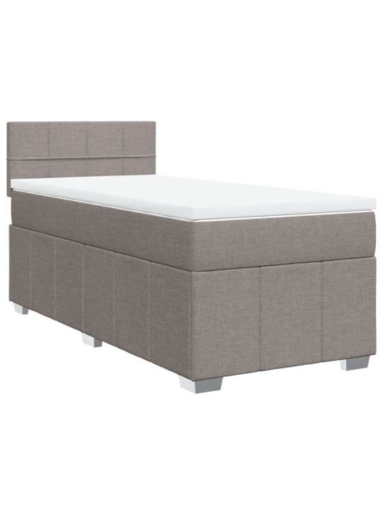Box spring postel s matrací taupe 90x200 cm textil