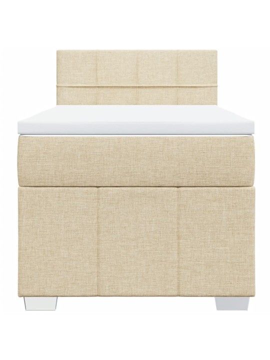 Box spring postel s matrací krémová 90x200 cm textil