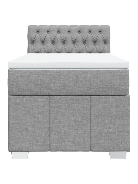 Box spring postel s matrací světle šedá 90x200 cm textil