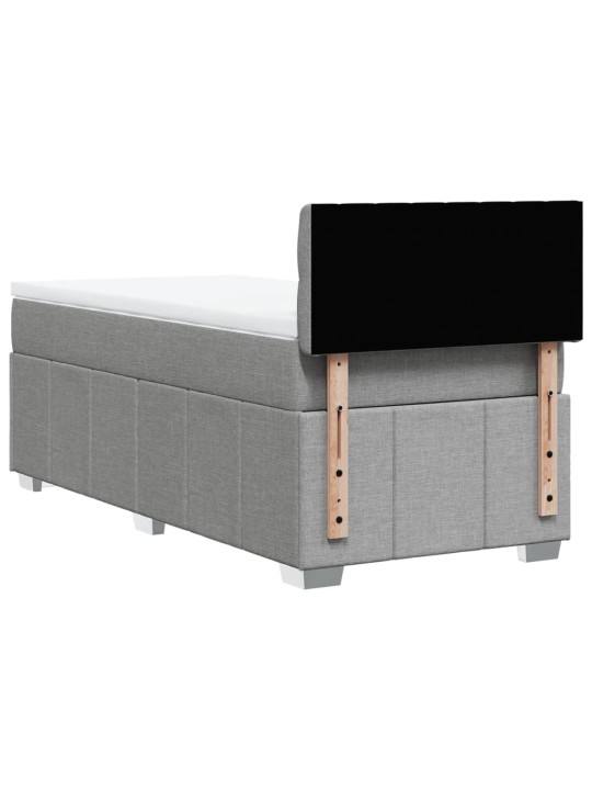Box spring postel s matrací světle šedá 90x200 cm textil