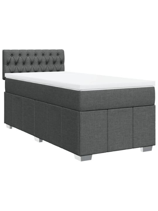 Box spring postel s matrací tmavě šedá 90x200 cm textil