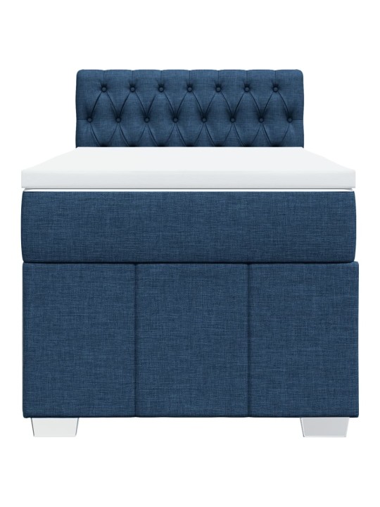 Box spring postel s matrací modrá 90x200 cm textil