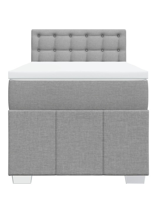 Box spring postel s matrací světle šedá 90x200 cm textil