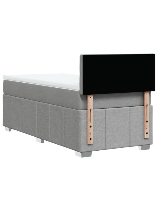 Box spring postel s matrací světle šedá 90x200 cm textil